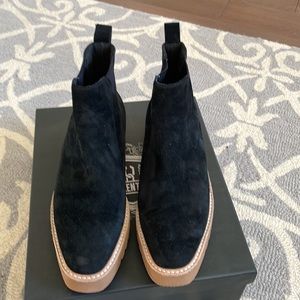 Black Ankle Boots with Tan Sole